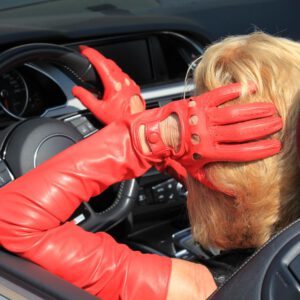 Schulterlange Cabriolet Fahrerhandschuhe aus Leder