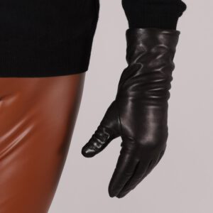 30 cm lange Lederhandschuhe für Herren mit Seidenfutter
