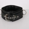 Schwarzes Lederhalsband mit Schnallenverschluss