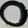 Lederhalsband mit weicher Polsterung, 3 D-Ringen und Schnallenverschluss