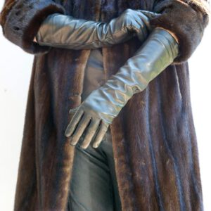 Elegante 50 cm lange Herren Lederhandschuhe mit Seidenfutter von Miceli