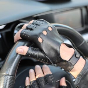Sportliche kurzfinger Autofahrer Damen Lederhandschuhe