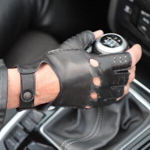 Sportliche kurzfinger Autofahrer Herren Lederhandschuhe