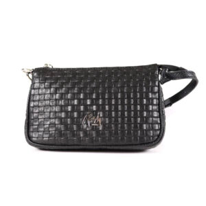 Kleine Umhängetasche schwarz Leder