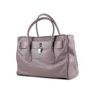 Handtasche grau Leder