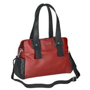 Handtasche schwarz-rot Leder