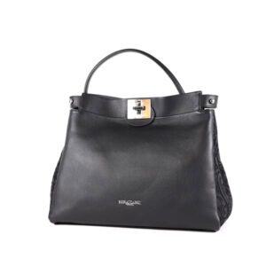 Handtasche schwarz Leder