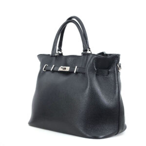 Handtasche schwarz Rindleder