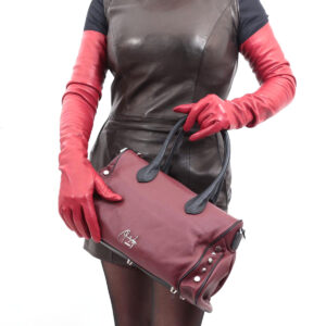 Bordeauxrote Damen Stretchlederhandschuhe - Limited Edition